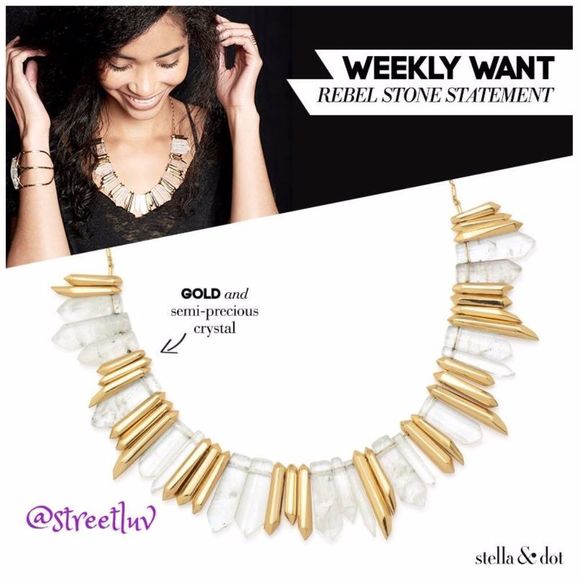 stella & dot ~ rebel stone statement necklace - Picture 1 of 7